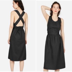 Everlane Black Clean Cotton Cross-Back Dress